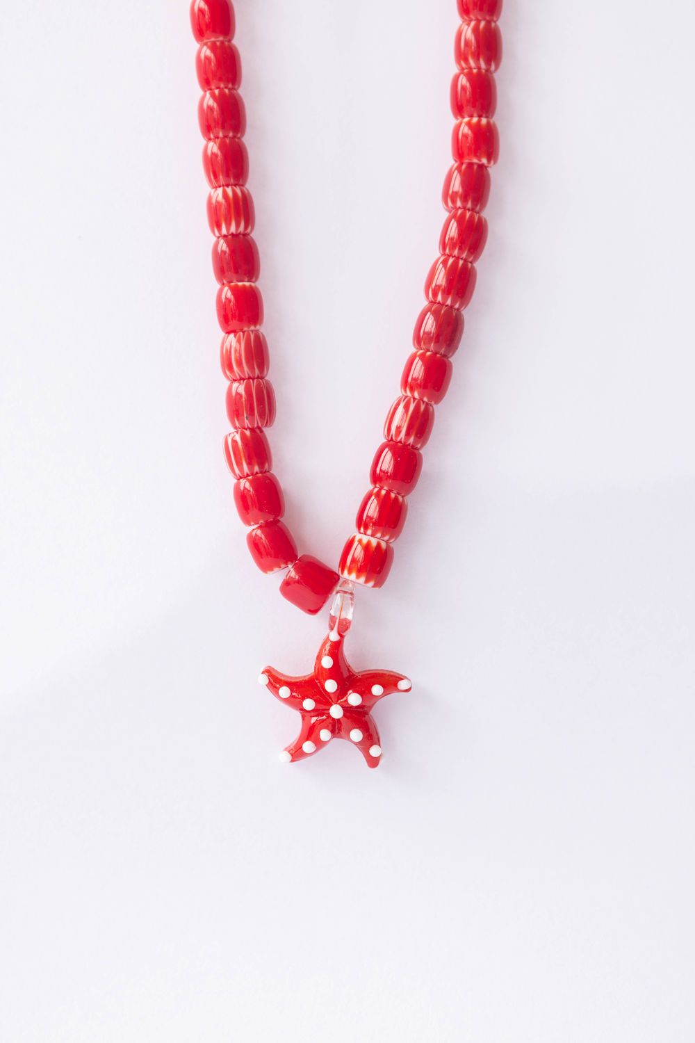 COLLAR ESTRELLA DE MAR DOTS rojo 