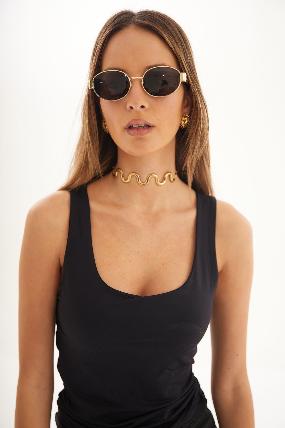 METAL ROUND SUNNIES dorado 