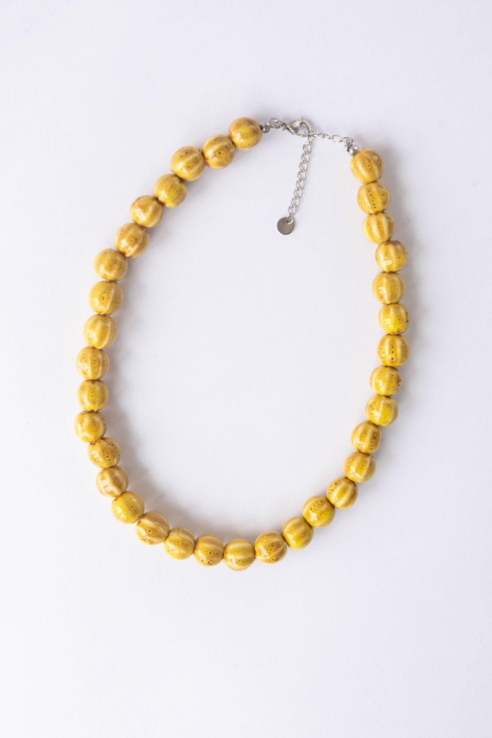 COLLAR CERAMICA A RAYAS  8MM amarillo 