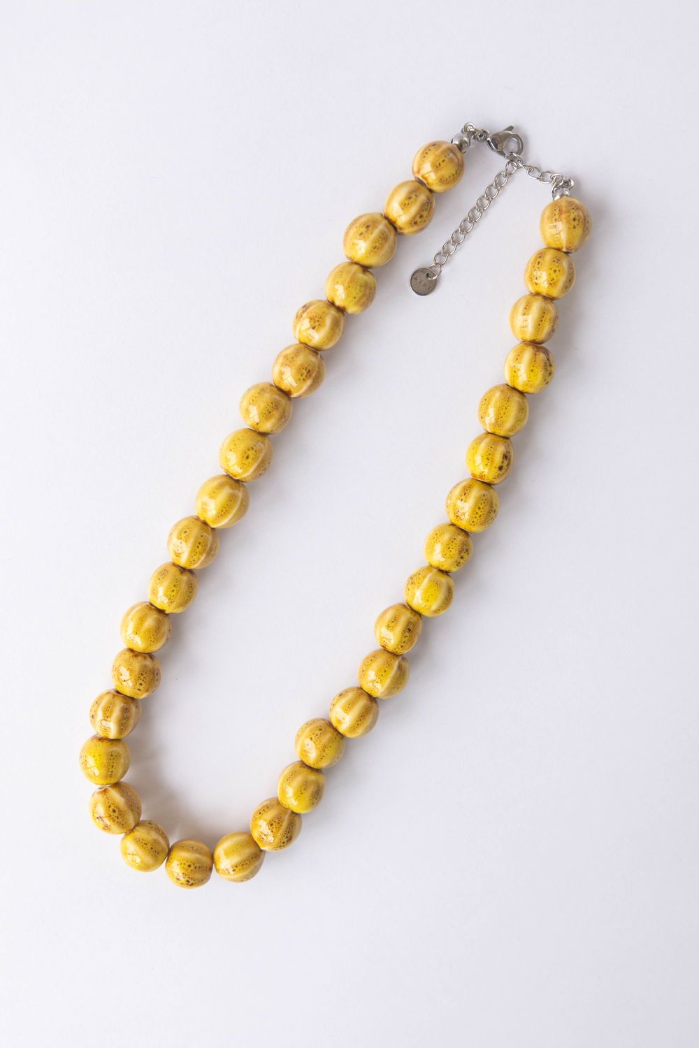 COLLAR CERAMICA A RAYAS  8MM amarillo 