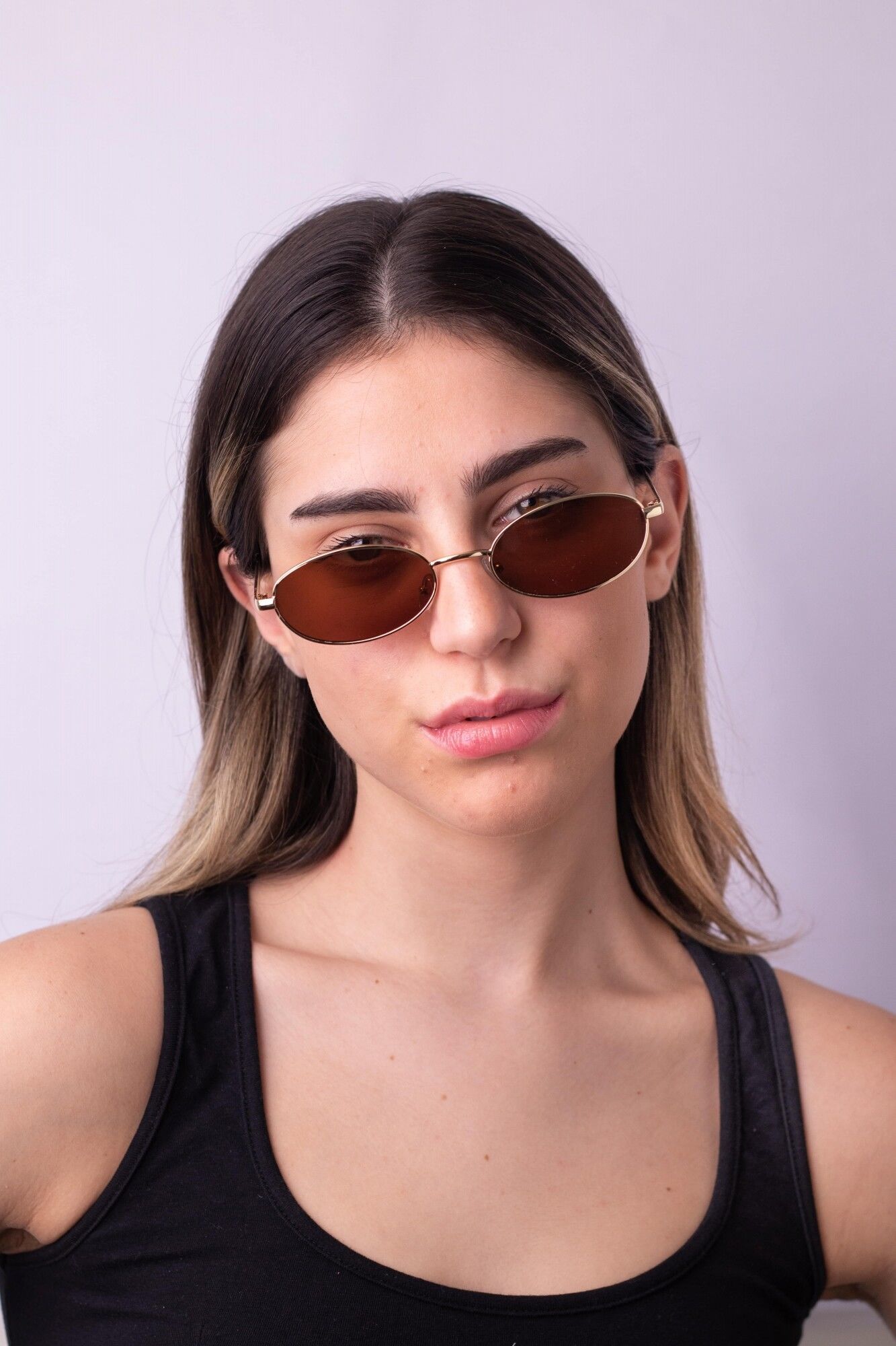 METAL SUNNIES OVAL  marrón 