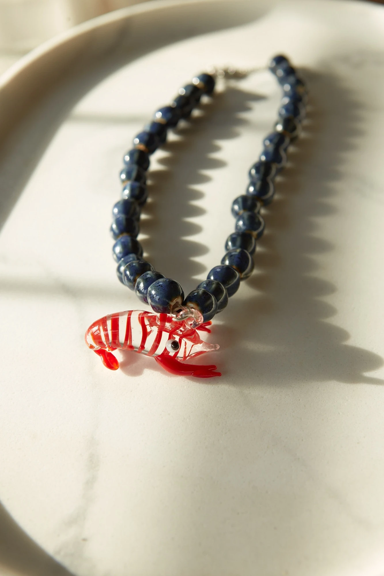 COLLAR LOBSTER  (CERÁMICA Y VIDRIO) azul 